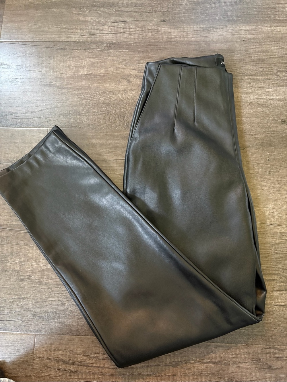 Dynamite Women’s Black Faux Leather Dress Pants - Picture 2 of 7